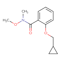 Chemical structure of 2-(cyclopropylmethoxy)-N-methoxy-N-methylbenzamide - CSSB01995710851