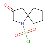 Chemical structure of 3-oxo-1-azaspiro[4.4]nonane-1-sulfonyl chloride - CSSB14998404631