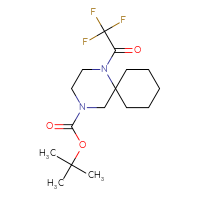 Chemical structure of tert-butyl 1-(2,2,2-trifluoroacetyl)-1,4-diazaspiro[5.5]undecane-4-carboxylate - CSSB00113947641