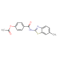 Chemical structure of 4-[(6-methyl-1,3-benzothiazol-2-yl)carbamoyl]phenyl acetate - CSSB00132523564