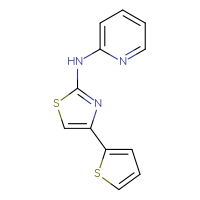 Chemical structure of N-[4-(thiophen-2-yl)-1,3-thiazol-2-yl]pyridin-2-amine - CSSB00103422454
