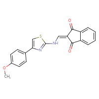 Chemical structure of 2-({[4-(4-methoxyphenyl)-1,3-thiazol-2-yl]amino}methylidene)-2,3-dihydro-1H-indene-1,3-dione - CSSB00025735913