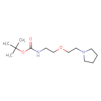 Chemical structure of tert-butyl N-{2-[2-(pyrrolidin-1-yl)ethoxy]ethyl}carbamate - CSSB00113828812