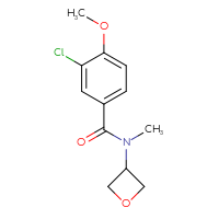 Chemical structure of 3-chloro-4-methoxy-N-methyl-N-(oxetan-3-yl)benzamide - CSSB01938940634
