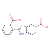 Chemical structure of 2-(2-carboxyphenyl)-1H-1,3-benzodiazole-5-carboxylic acid - CSSB00102589039