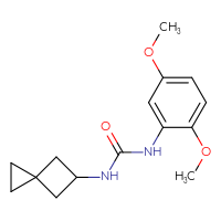 Chemical structure of 1-(2,5-dimethoxyphenyl)-3-{spiro[2.3]hexan-5-yl}urea - CSSB00966631098