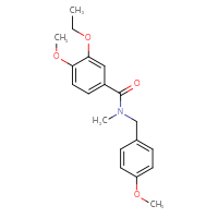 Chemical structure of 3-ethoxy-4-methoxy-N-[(4-methoxyphenyl)methyl]-N-methylbenzamide - CSSB01581381729