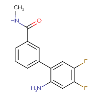 Chemical structure of 2'-amino-4',5'-difluoro-N-methyl-[1,1'-biphenyl]-3-carboxamide - CSSB06584423275