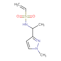 Chemical structure of N-[1-(1-methyl-1H-pyrazol-3-yl)ethyl]ethene-1-sulfonamide - CSSB02129754975