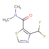 Chemical structure of 4-(difluoromethyl)-N,N-dimethyl-1,3-thiazole-5-carboxamide - CSSB01991054891