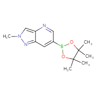Chemical structure of 2-methyl-6-(4,4,5,5-tetramethyl-1,3,2-dioxaborolan-2-yl)-2H-pyrazolo[4,3-b]pyridine - CSSB00010893894