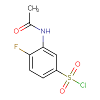 Chemical structure of 3-acetamido-4-fluorobenzene-1-sulfonyl chloride - CSSB00000142979