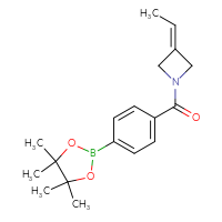 Chemical structure of 3-ethylidene-1-[4-(4,4,5,5-tetramethyl-1,3,2-dioxaborolan-2-yl)benzoyl]azetidine - CSSB02522297354