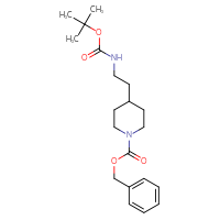 Chemical structure of benzyl 4-(2-{[(tert-butoxy)carbonyl]amino}ethyl)piperidine-1-carboxylate - CSSB02957242124