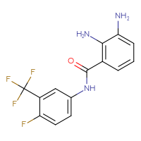 Chemical structure of 2,3-diamino-N-[4-fluoro-3-(trifluoromethyl)phenyl]benzamide - CSSB00020624281