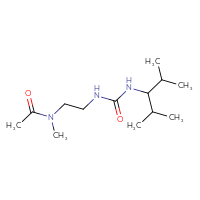 Chemical structure of N-(2-{[(2,4-dimethylpentan-3-yl)carbamoyl]amino}ethyl)-N-methylacetamide - CSSB20992961120