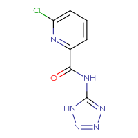 Chemical structure of 6-chloro-N-(1H-1,2,3,4-tetrazol-5-yl)pyridine-2-carboxamide - CSSB00103319266