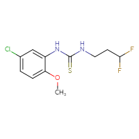 Chemical structure of 1-(5-chloro-2-methoxyphenyl)-3-(3,3-difluoropropyl)thiourea - CSSB00965025283