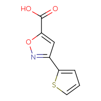 Chemical structure of 3-(thiophen-2-yl)-1,2-oxazole-5-carboxylic acid - CSSB00021657923