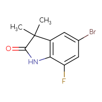 Chemical structure of 5-bromo-7-fluoro-3,3-dimethyl-2,3-dihydro-1H-indol-2-one - CSSB00012351719