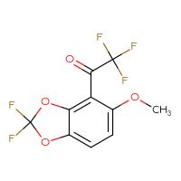 Chemical structure of 1-(2,2-difluoro-5-methoxy-2H-1,3-benzodioxol-4-yl)-2,2,2-trifluoroethan-1-one - CSSB21103685934