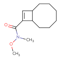 Chemical structure of N-methoxy-N-methylbicyclo[6.2.0]dec-9-ene-9-carboxamide - CSSB15027631304