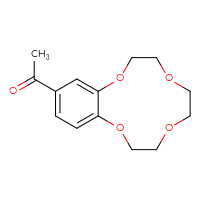 Chemical structure of 1-(2,3,5,6,8,9-hexahydro-1,4,7,10-benzotetraoxacyclododecin-12-yl)ethan-1-one - CSSB00121726091