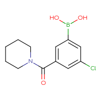 Chemical structure of [3-chloro-5-(piperidine-1-carbonyl)phenyl]boronic acid - CSSB00020605172