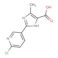 Chemical structure of 2-(6-chloropyridin-3-yl)-4-methyl-1H-imidazole-5-carboxylic acid - CSSB00010188697