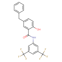 Chemical structure of 5-benzyl-N-[3,5-bis(trifluoromethyl)phenyl]-2-hydroxybenzamide - CSSB13781999528