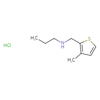 Chemical structure of [(3-methylthiophen-2-yl)methyl](propyl)amine hydrochloride - CSSB06629246326