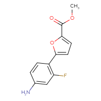 Chemical structure of methyl 5-(4-amino-2-fluorophenyl)furan-2-carboxylate - CSSB06591031895