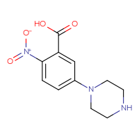 Chemical structure of 2-nitro-5-(piperazin-1-yl)benzoic acid - CSSB00007861766