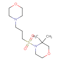 Chemical structure of 3,3-dimethyl-4-[3-(morpholin-4-yl)propanesulfonyl]morpholine - CSSS00104540341