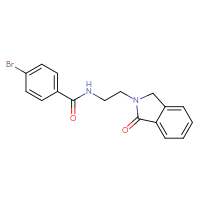 Chemical structure of 4-bromo-N-[2-(1-oxo-2,3-dihydro-1H-isoindol-2-yl)ethyl]benzamide - CSSB15558087455
