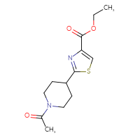 Chemical structure of ethyl 2-(1-acetylpiperidin-4-yl)-1,3-thiazole-4-carboxylate - CSSB02017771004