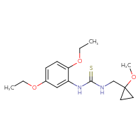 Chemical structure of 1-(2,5-diethoxyphenyl)-3-[(1-methoxycyclopropyl)methyl]thiourea - CSSB01893932171