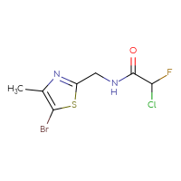 Chemical structure of N-[(5-bromo-4-methyl-1,3-thiazol-2-yl)methyl]-2-chloro-2-fluoroacetamide - CSSB09889351377