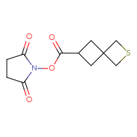 Chemical structure of 2,5-dioxopyrrolidin-1-yl 2-thiaspiro[3.3]heptane-6-carboxylate - CSSB00129250499