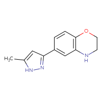 Chemical structure of 6-(5-methyl-1H-pyrazol-3-yl)-3,4-dihydro-2H-1,4-benzoxazine - CSSB06718405286