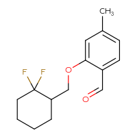 Chemical structure of 2-[(2,2-difluorocyclohexyl)methoxy]-4-methylbenzaldehyde - CSSB02013729264