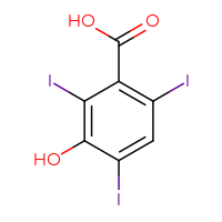 Chemical structure of 3-hydroxy-2,4,6-triiodobenzoic acid - CSSB00000042944
