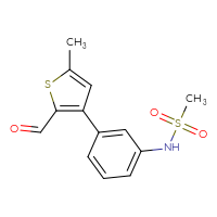 Chemical structure of N-[3-(2-formyl-5-methylthiophen-3-yl)phenyl]methanesulfonamide - CSSB06588806466