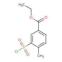 Chemical structure of ethyl 3-(chlorosulfonyl)-4-methylbenzoate - CSSB00000246264
