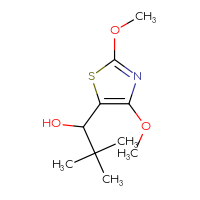 Chemical structure of 1-(2,4-dimethoxy-1,3-thiazol-5-yl)-2,2-dimethylpropan-1-ol - CSSB00015033320