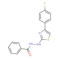 Chemical structure of N'-[4-(4-fluorophenyl)-1,3-thiazol-2-yl]benzohydrazide - CSSB00025736483