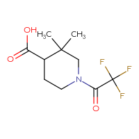 Chemical structure of 3,3-dimethyl-1-(2,2,2-trifluoroacetyl)piperidine-4-carboxylic acid - CSSB06744501213