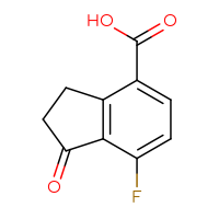 Chemical structure of 7-fluoro-1-oxo-2,3-dihydro-1H-indene-4-carboxylic acid - CSSB00000110989