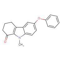 Chemical structure of 9-methyl-6-phenoxy-2,3,4,9-tetrahydro-1H-carbazol-1-one - CSSB00015275198