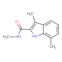 Chemical structure of N,3,7-trimethyl-1H-indole-2-carboxamide - CSSB01046929528